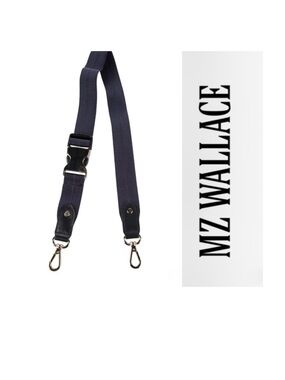 MZ WALLACE Adjustable Navy/red Crossbody Bag Strap with SILVER Clips NEW